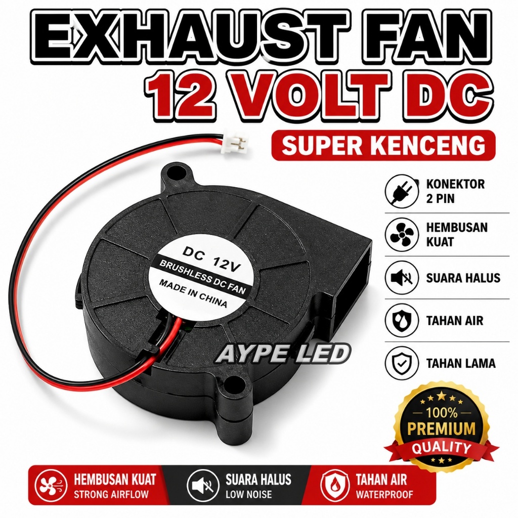 PREMIUM KIPAS BLOWER PENDINGIN BILED EXHAUST FAN UNTUK HEADLAMP DC 12 V BLOWER FAN MIN