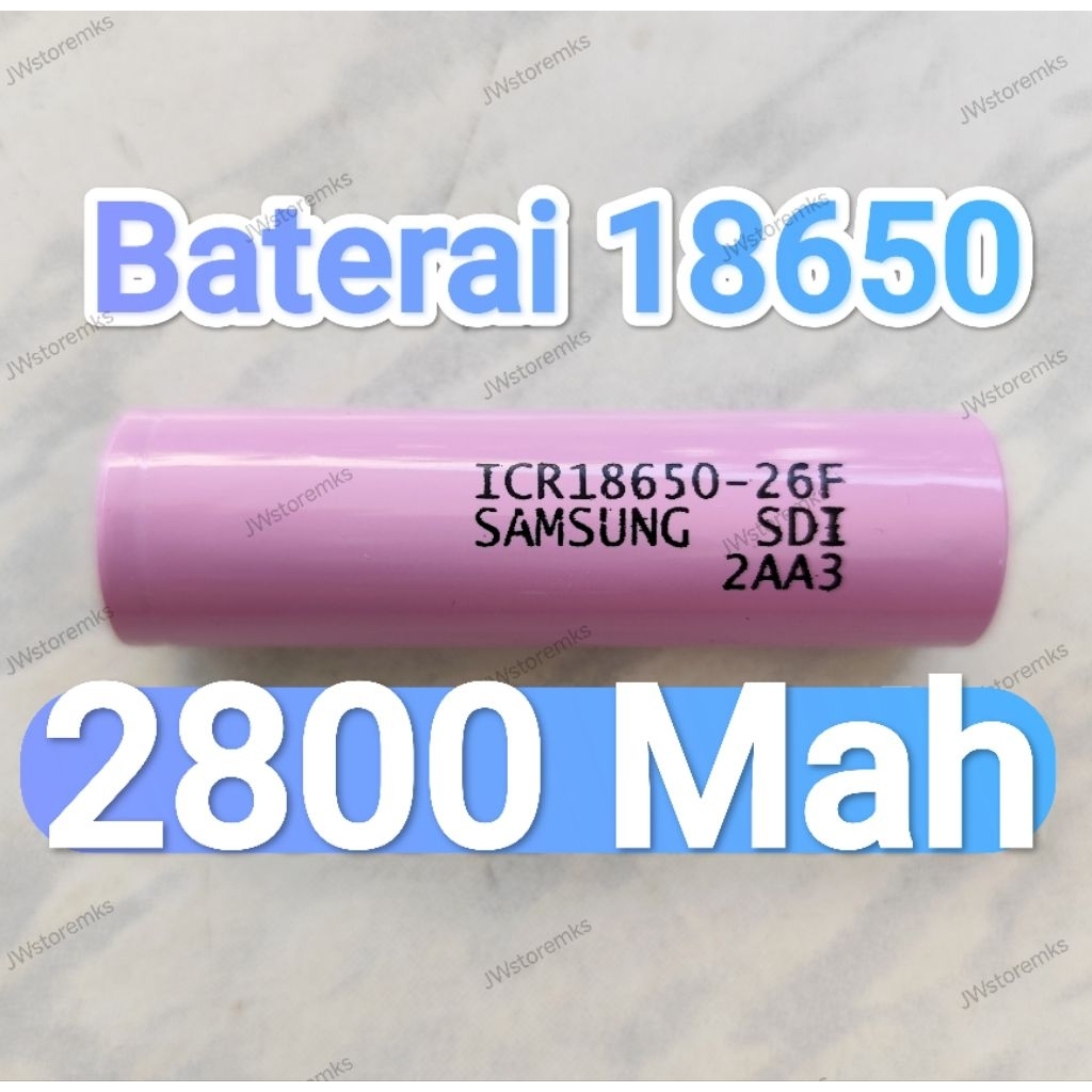 Baterai 18650 (Baterai Baru) Kapasitas Real 2800Mah