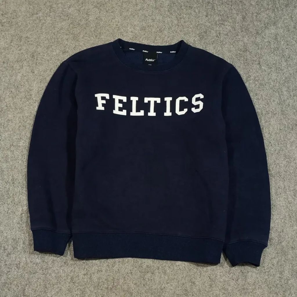 crewneck hitam polos pria FELTICS size M second