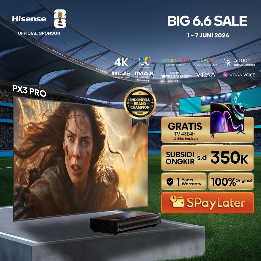 (BELI TV GRATIS TV) Hisense TV PX3-PRO Vidaa Laser TV 120 inch LPU Laser Engine Ultra Short Throw Te