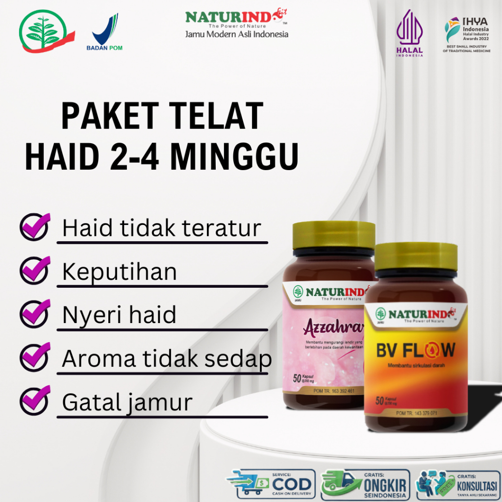 Paket obat herbal telat haid 1-2minggu pelancar haid memperbaiki hormon