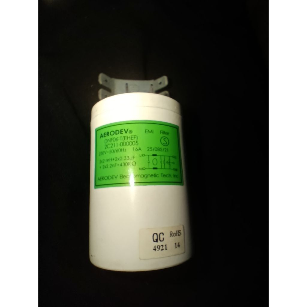 kapasitor mesin cuci EMI  FILTER ( AERODEV) 250V-50/60Hz
