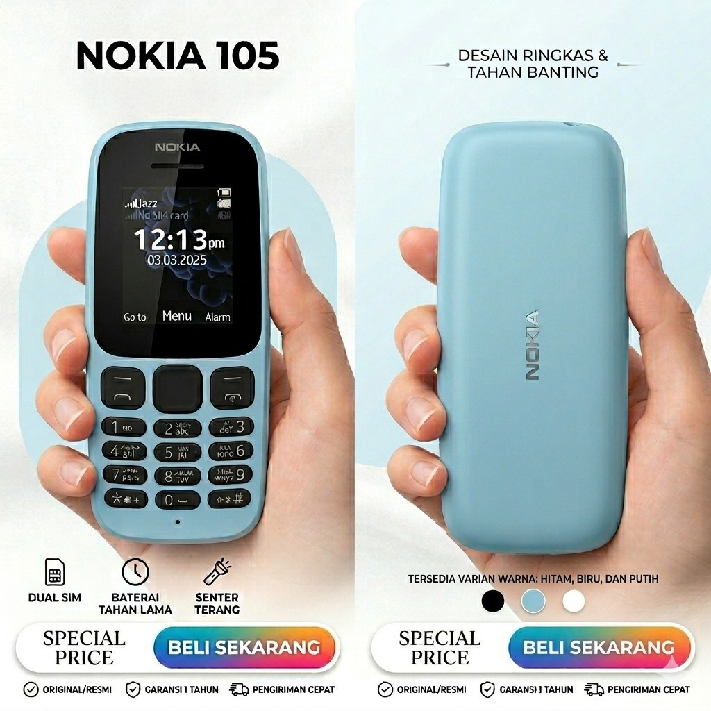 ter murah hp Nokia jadul 105 sabun second normal siap pakai// cod