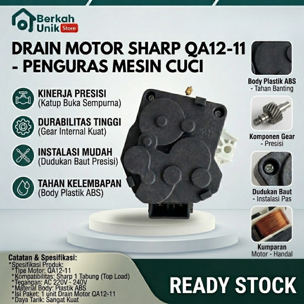 Drain Motor Sharp 1 Tabung QA12-11 - Motor Drain Mesin Cuci Sharp 1 Tabung QA12-11