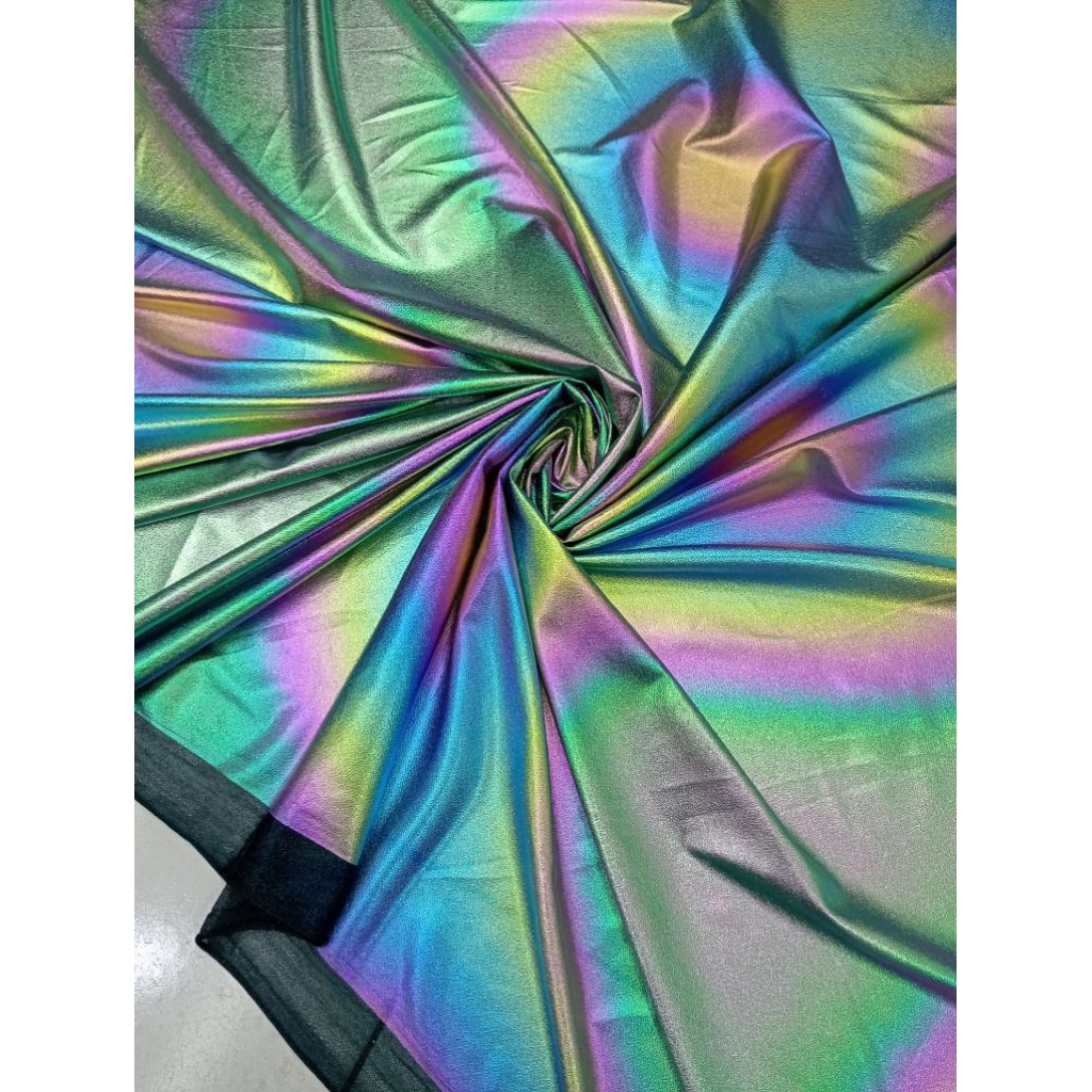 BAHAN KAIN HOLOGRAM PELANGI KAIN GLOSSY