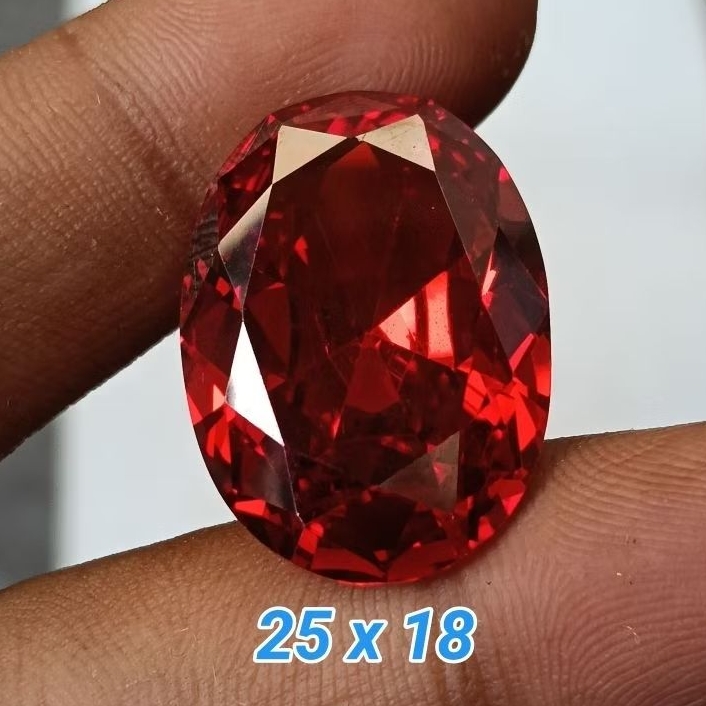Batu Permata Diamond Paparaca , Jumbo 25 x 18 mm