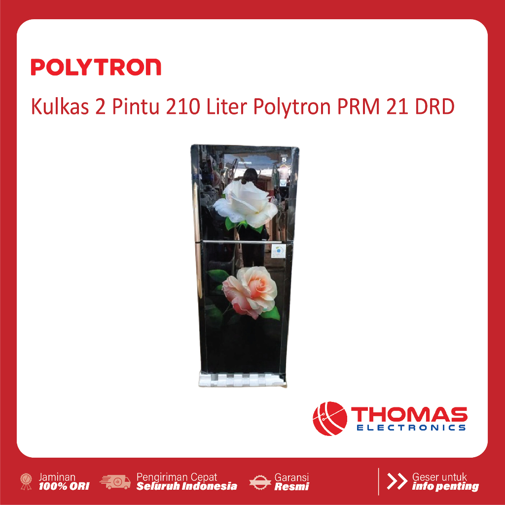 Kulkas 2 Pintu 210 Liter Polytron PRM  21DRD 21 DRD Garansi Resmi