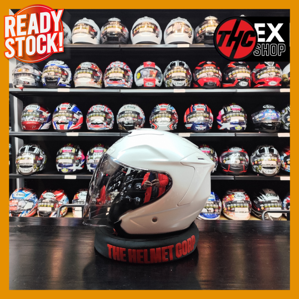 HELM SHOEI J FORCE 4 WHITE GLOSSY SIZE M 2ND HALF FACE HELMET SECOND