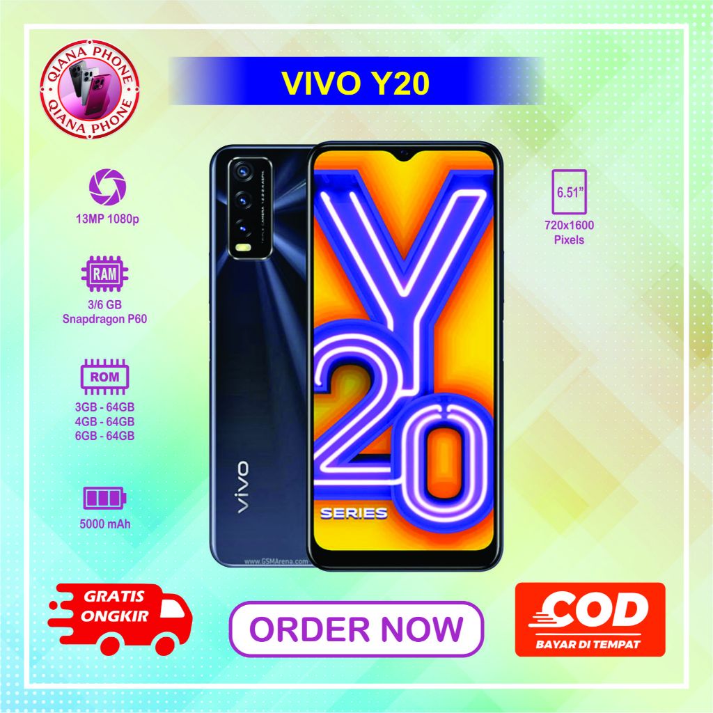 HP VIVO Y20 Normal second siap pakai