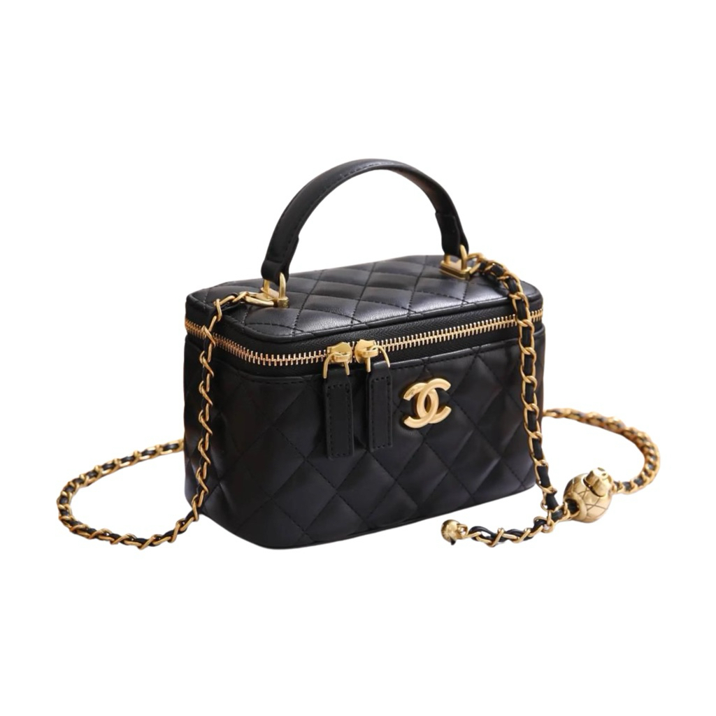 Preloved - Chanel Vanity Mini Bag Sling Strap With Gold Pearl