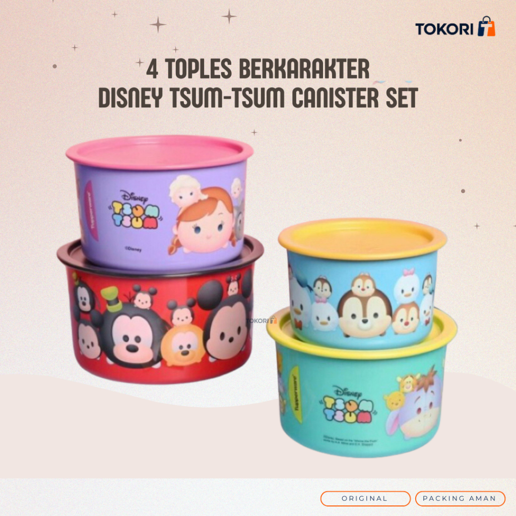 [TOKORI] Tupperware Disney Tsum Tsum Canister Toples Karakter