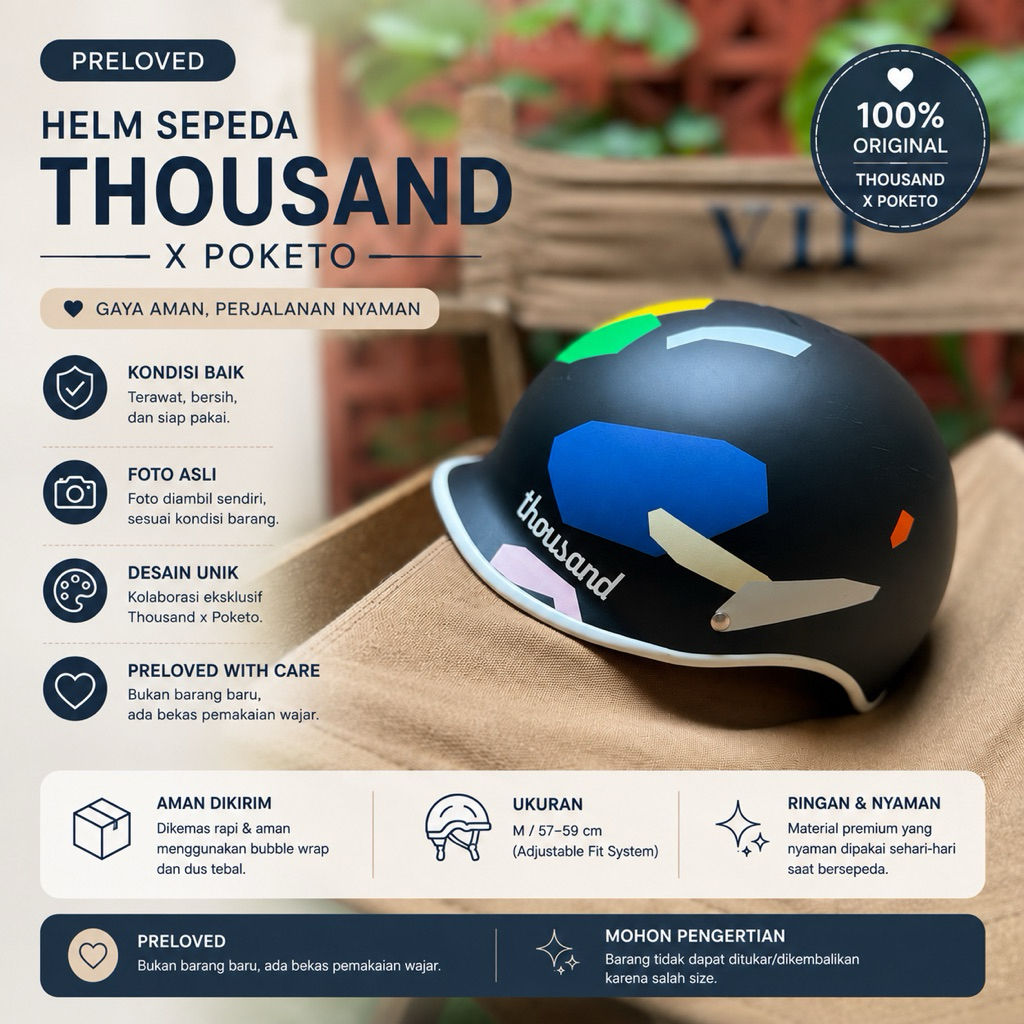 Helm Sepeda - THOUSAND x POKETO (preloved)