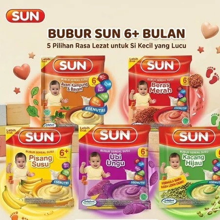 SUN Bubur Sereal Bayi Sachet/ Mpasi Bayi / Bubur Bayi / Bubur Sereal Sachet