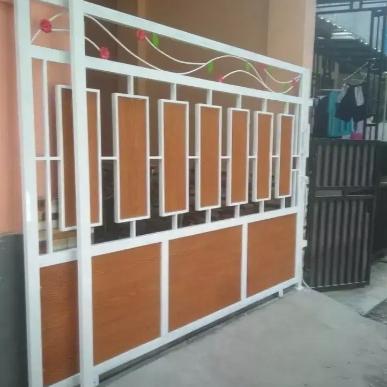 pagar rumah grc serat kayu warna coklat tahan panas dan air gratis pemasangan