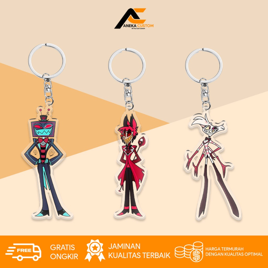 Gantungan Kunci Karakter Hazbin Hotel / Ganci Keychain Hazbin Hotel