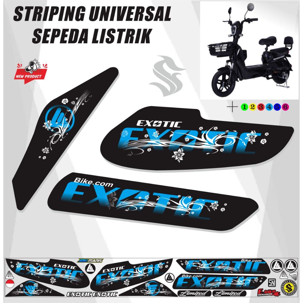 STICKER SEPEDA LISTRIK EXOTIC VARIASI / STRIPING SEPEDAH