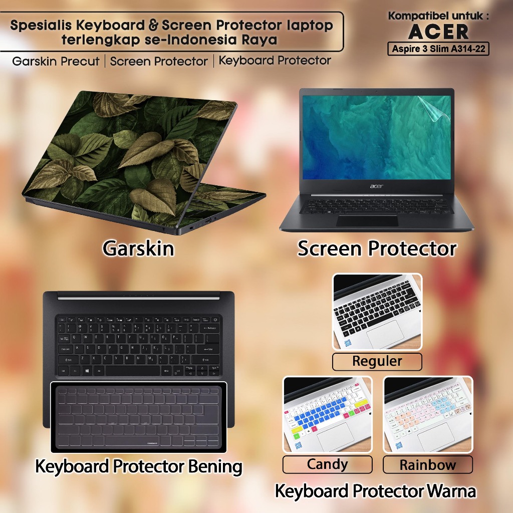 Screen Protector Anti Gores Cover Garskin Laptop Precut Custom Fit Kompatibel untuk Acer Aspire 3 Sl