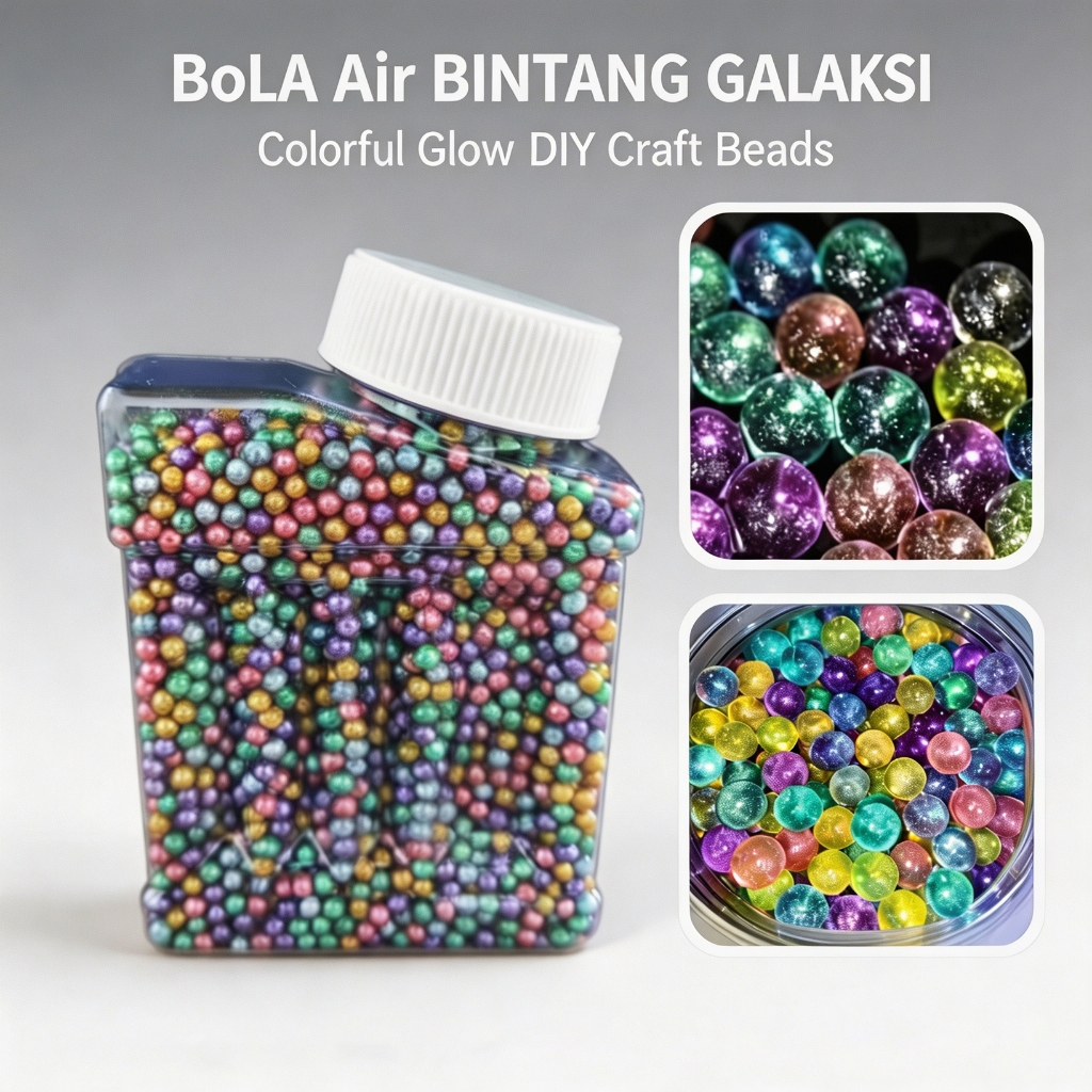 Orbeez Mutiara Kemakmuran Bola Air Bintang Galaksi Berkilau Glitter Bola Air Mengembang Warna-warni 