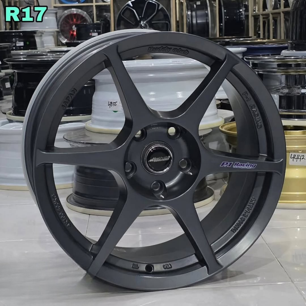 velg mobil P1 BuddyClub ring 17 Pcd.5-114.3 Lebar 8 Et.40 untuk ertiga xpander grandmax apv innova