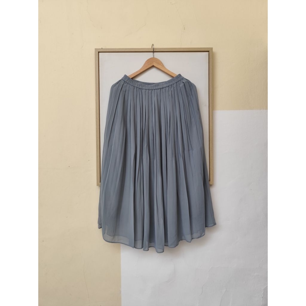 Rok Plisket Uniqlo Dusty Blue