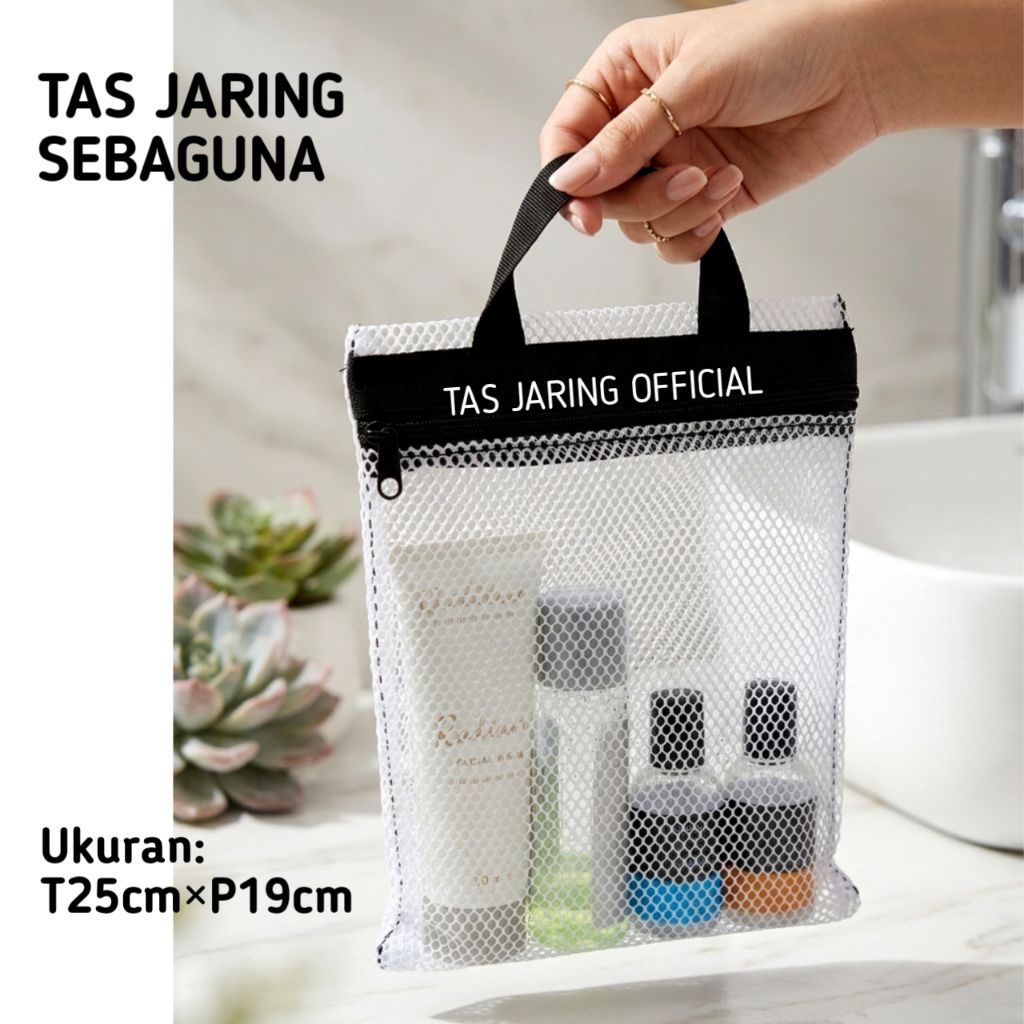 TAS Jaring Sabun Mandi Pouch Organizer Travel / Tas Kosmetik Skincare Bedak Bayi Bahan Tebal