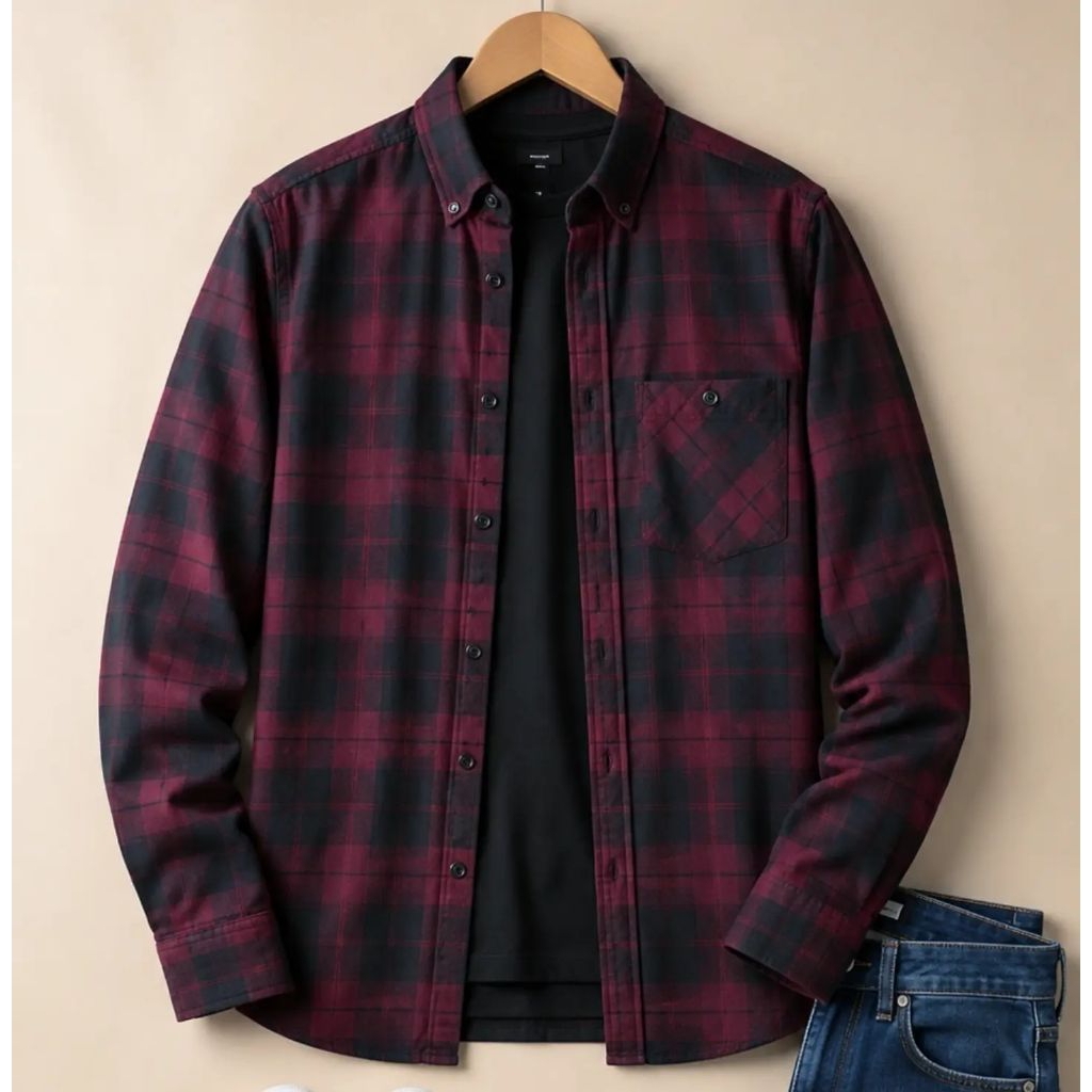 F2D Kemeja Flanel Blue Denim Premium Best Seller / flanel/hem pria/ flanel pria/ kemeja flanel/ eigh