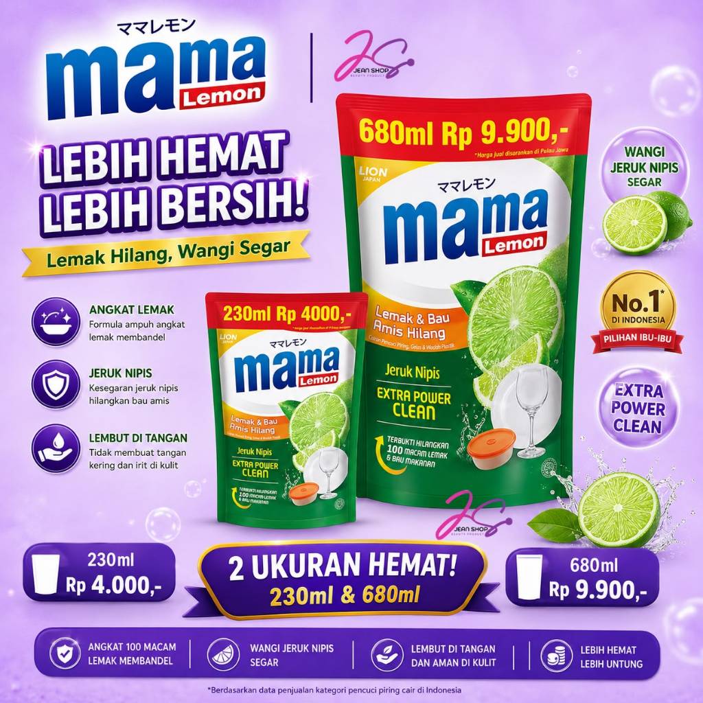 Mama Lemon | Sabun Cuci Piring | Pouch