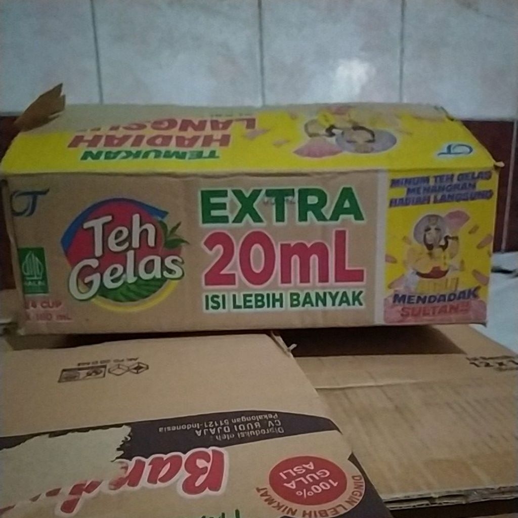 kardus bekas teh minuman kopi