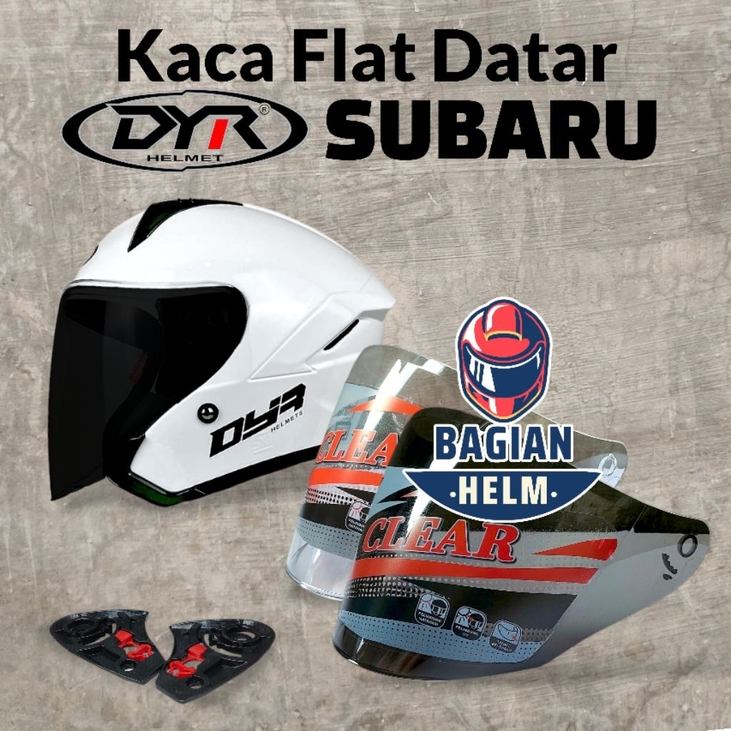 Kaca Helm DYR SUBARU Flat Visor Helmet Dyr Subaru Bening Hitam Smoke