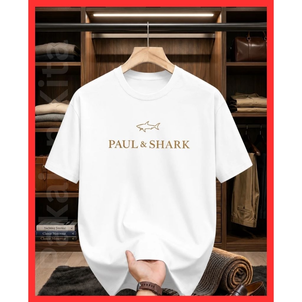 Kaos Paul Shark Pria Wanita Premium Cotton Combed 24s Unisex Kaos Distro Casual S-6XL