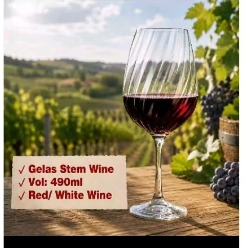 Gelas Red Wine Kaki 490ml (set isi 1pcs) NADIR 7A770/ Stem Red Wine Glass NADIR RAVENA
