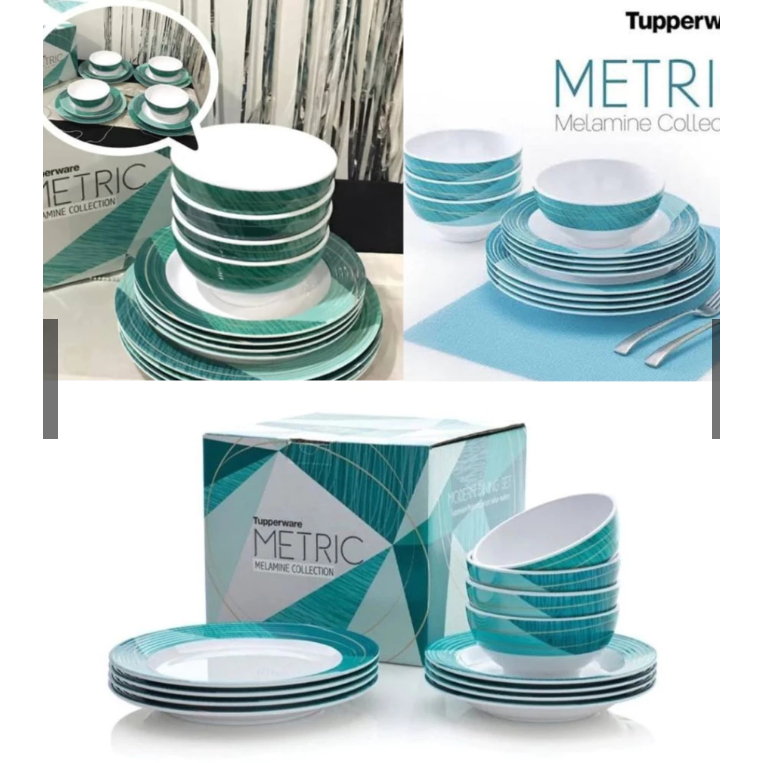 Metrix Melamine Tupperware (1 set) - Piranti Makan Tupperware - Hanya Rp. 1,3jt
