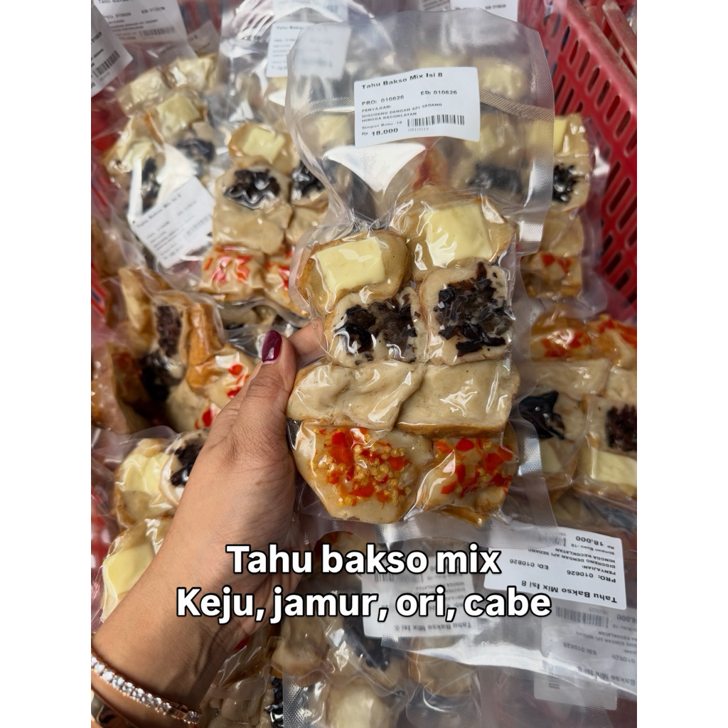 Tahu bakso mix isi 8 / tahu bakso keju / tahu bakso jamur / tahu bakso jamur ( Frozen Homemade )