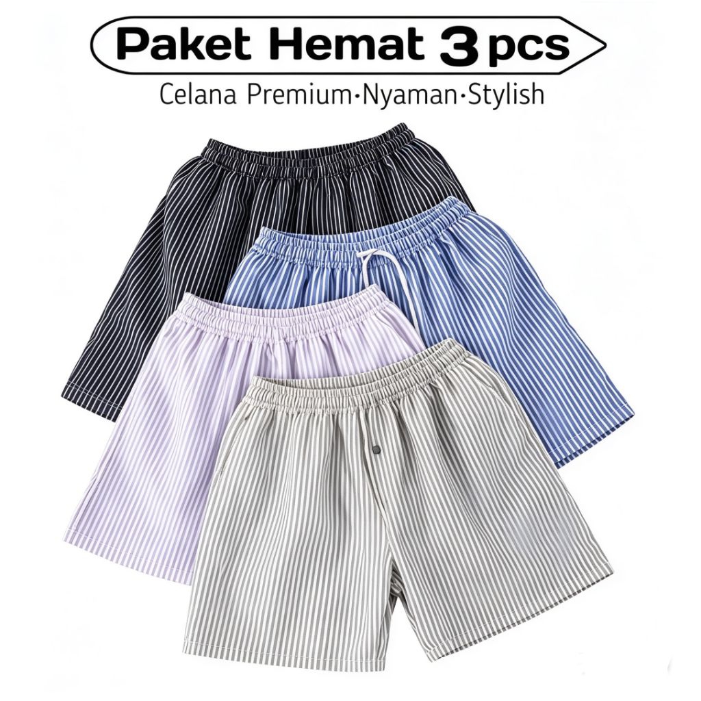 Celana Boxer Pria Motif Garis | Celana Boxer Pria Dewasa Bahan Premium