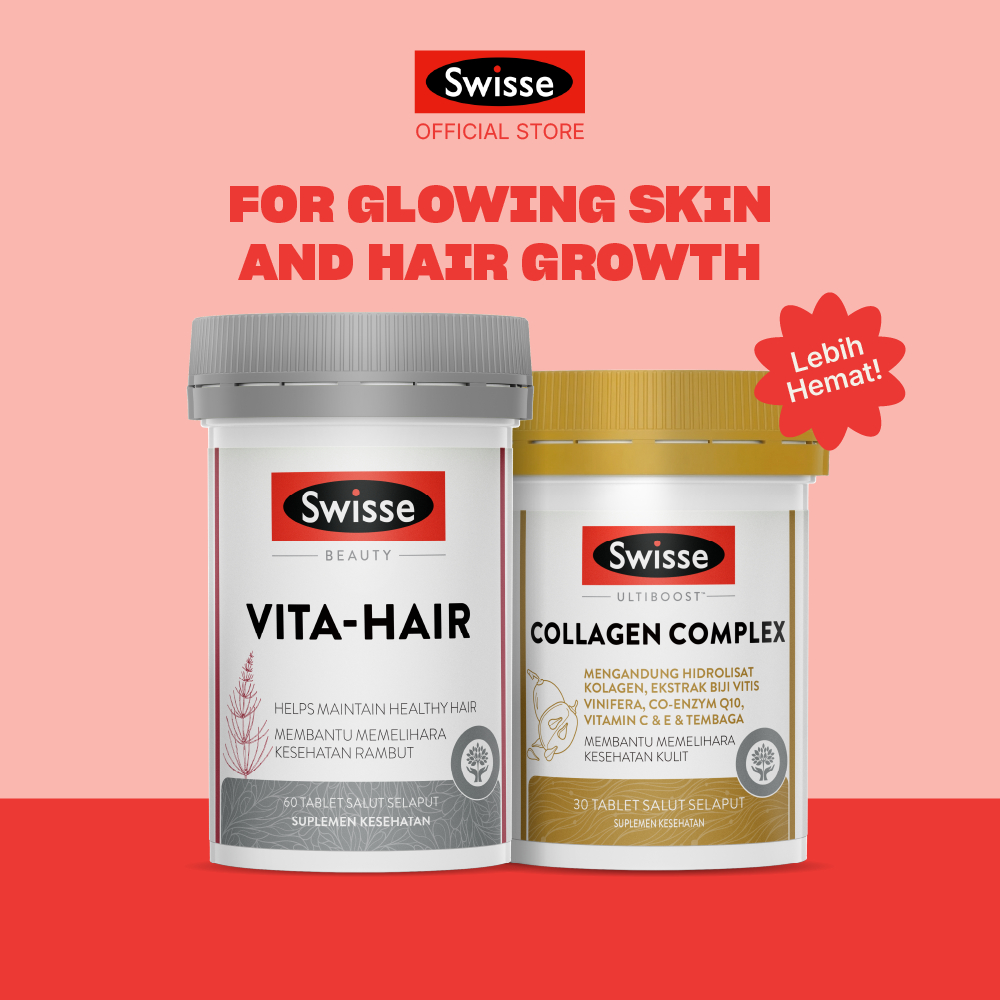 Bundling Swisse Beauty Vita Hair + Swisse Ultiboost Collagen Complex