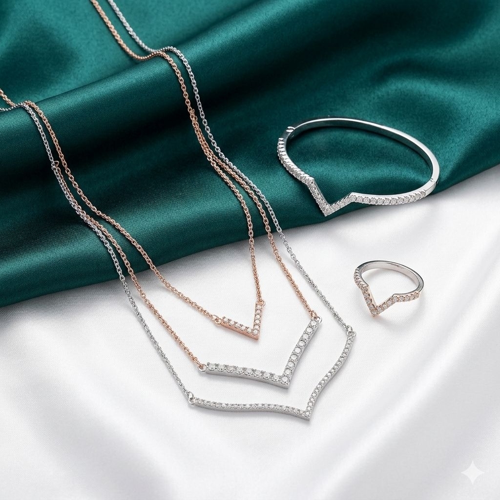 Xuping88 Set kalung,gelang, cincin motif Aurel Wanita Titanium Antikarat lapis emas -AUREL