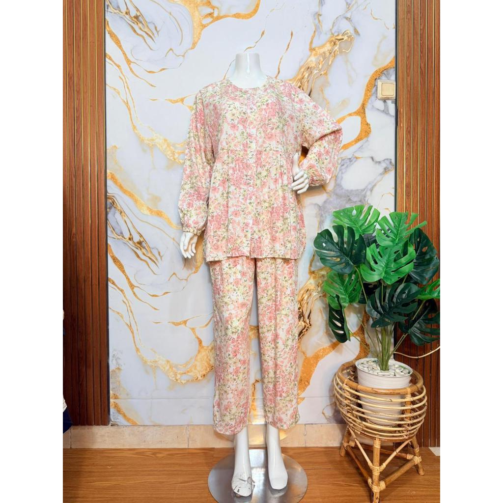 LUNA SET RUFFLE PYJAMAS//SETELAN WANITA JUMBO RAYON PREMIUM