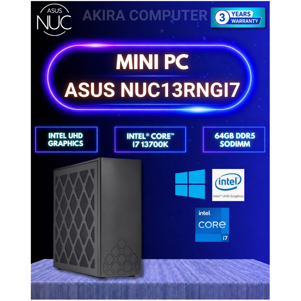 MINI PC INTEL ASUS NUC13RNGI7 / ASUS NUC CORE i7 13700K | FULLSET WIN11 +RAM +SSD | ASUS NUC13RNGI7