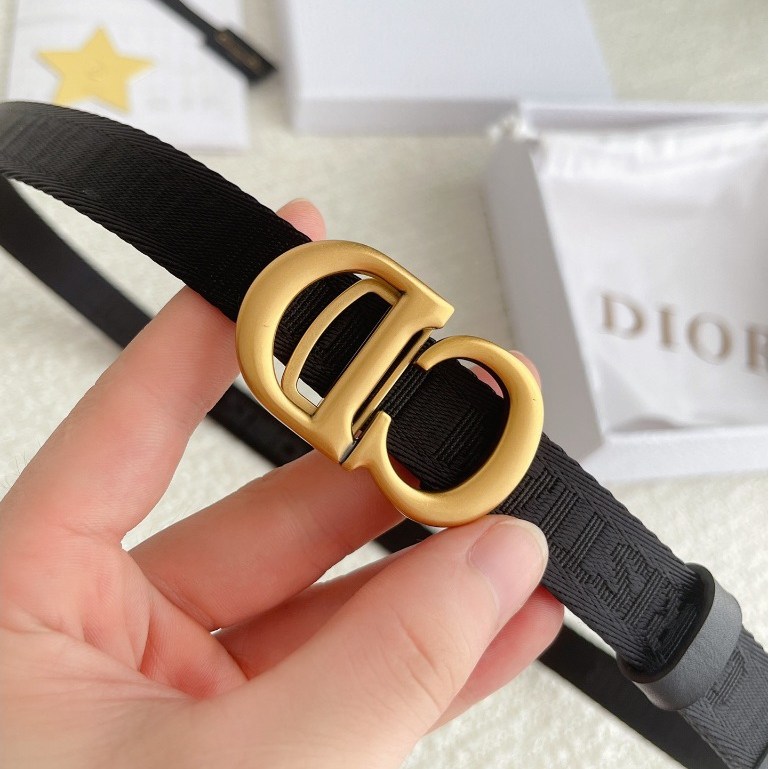 Gold buckle letter logo waist belt canvas belt 20mm black embroidered canvas belt