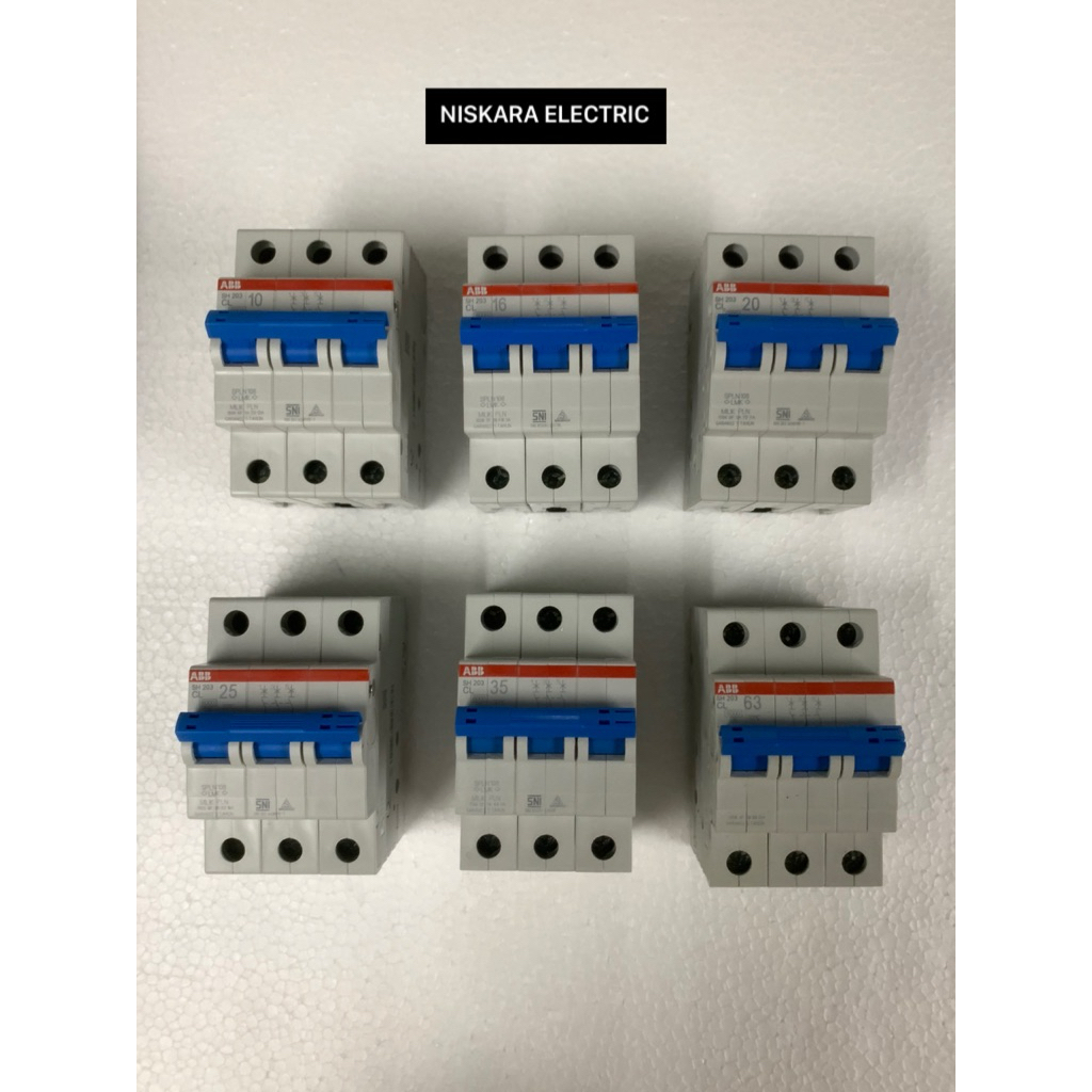 MCB 3 Phase ABB SH203 CL 10A 16A 20A 25A 35A 63A