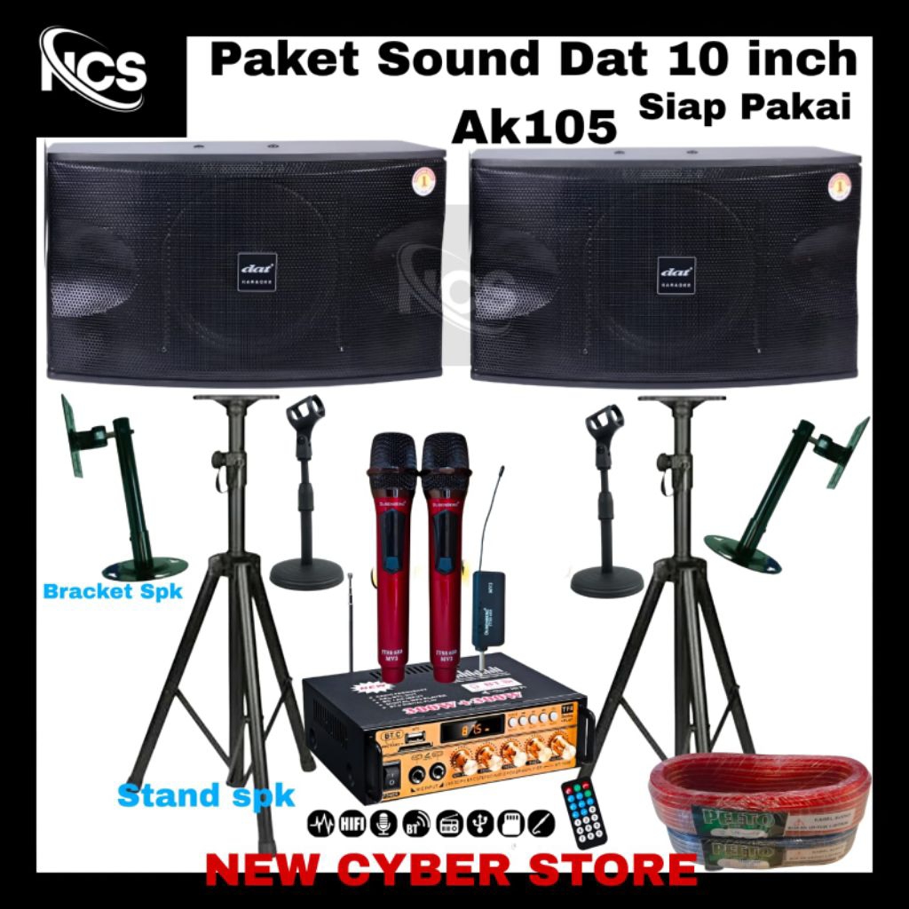 Paket Sound Pasif Dat Ak105 Original Garansi Resmi Ak 105 10inch Siap Pakai
