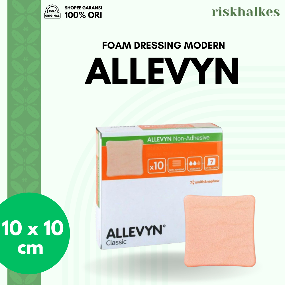 ALLEVYN Non-Adhesive 10 x 10 cm | Foam Dressing Luka Pasca Operasi | Absorben Tinggi | Hypoallergeni