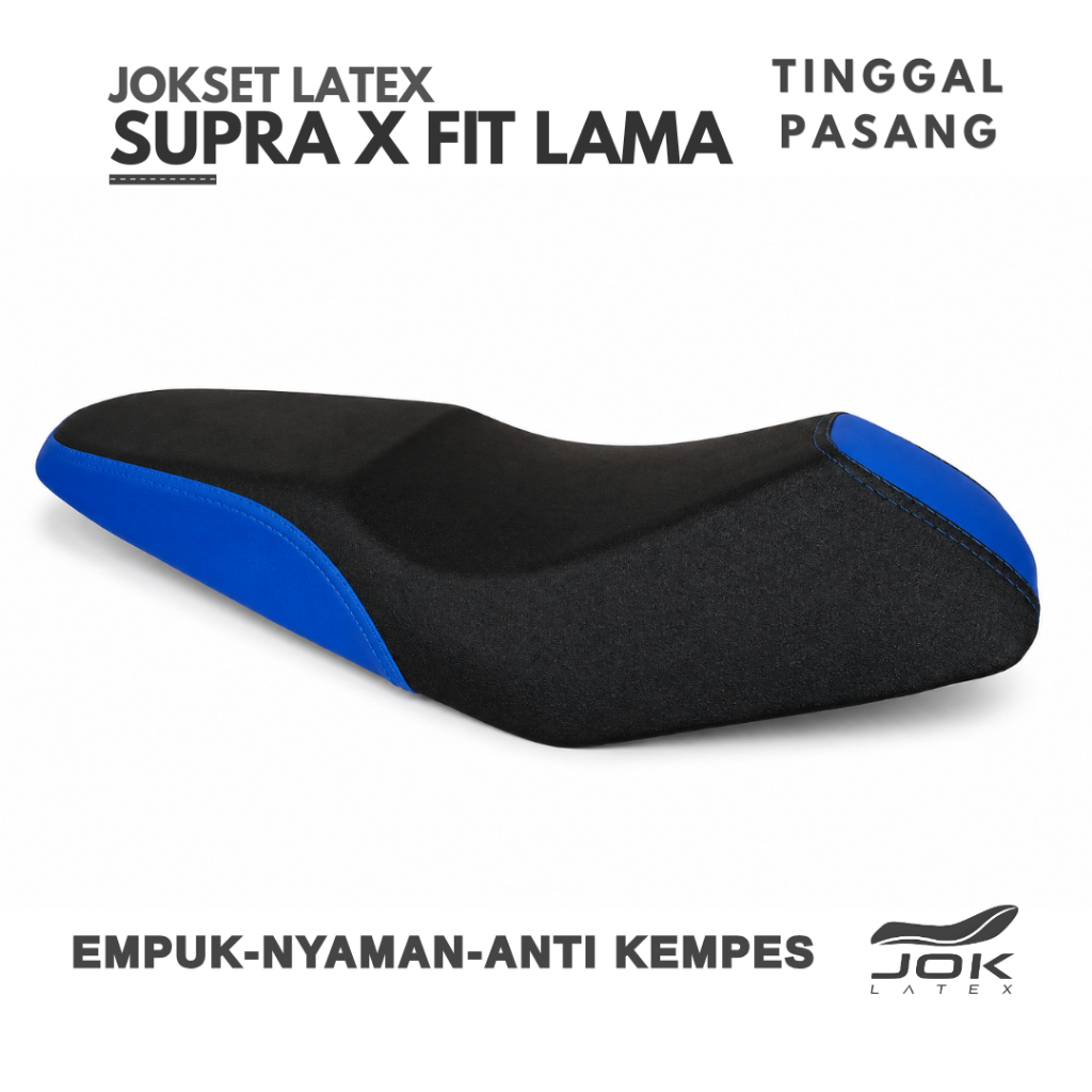 Jok Latex Supra X Fit Lama Roadrace Double Seat Variasi Biru
