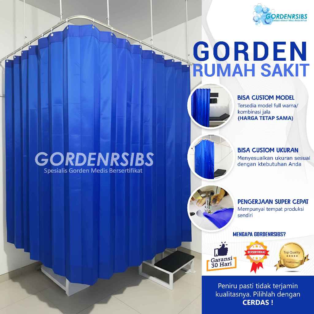 GORDEN RUMAH SAKIT / TIRAI GORDEN TERBARU / NAMA KAIN ANTI AIR / GORDEN RUMAH SAKIT LULUS UJI LAB