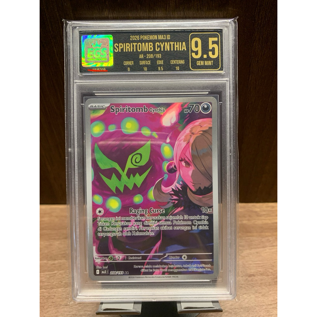 Pokemon TCG Slab “spiritomb cynthia” indo grading egs grade 9.5 ORI