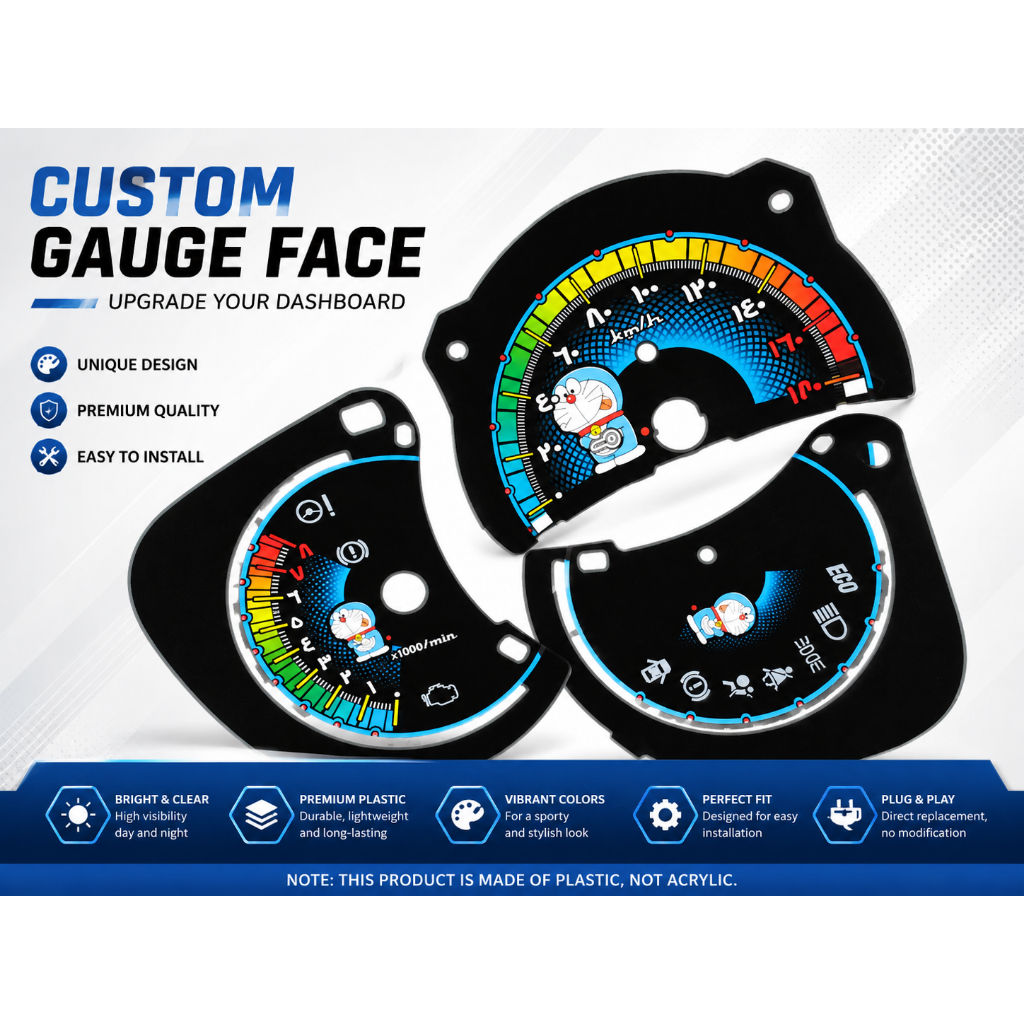 Custom Honda Brio / Mobilio Glow Gauge Face Overlay – Personalized Speedometer Cluster Dial Panel | 