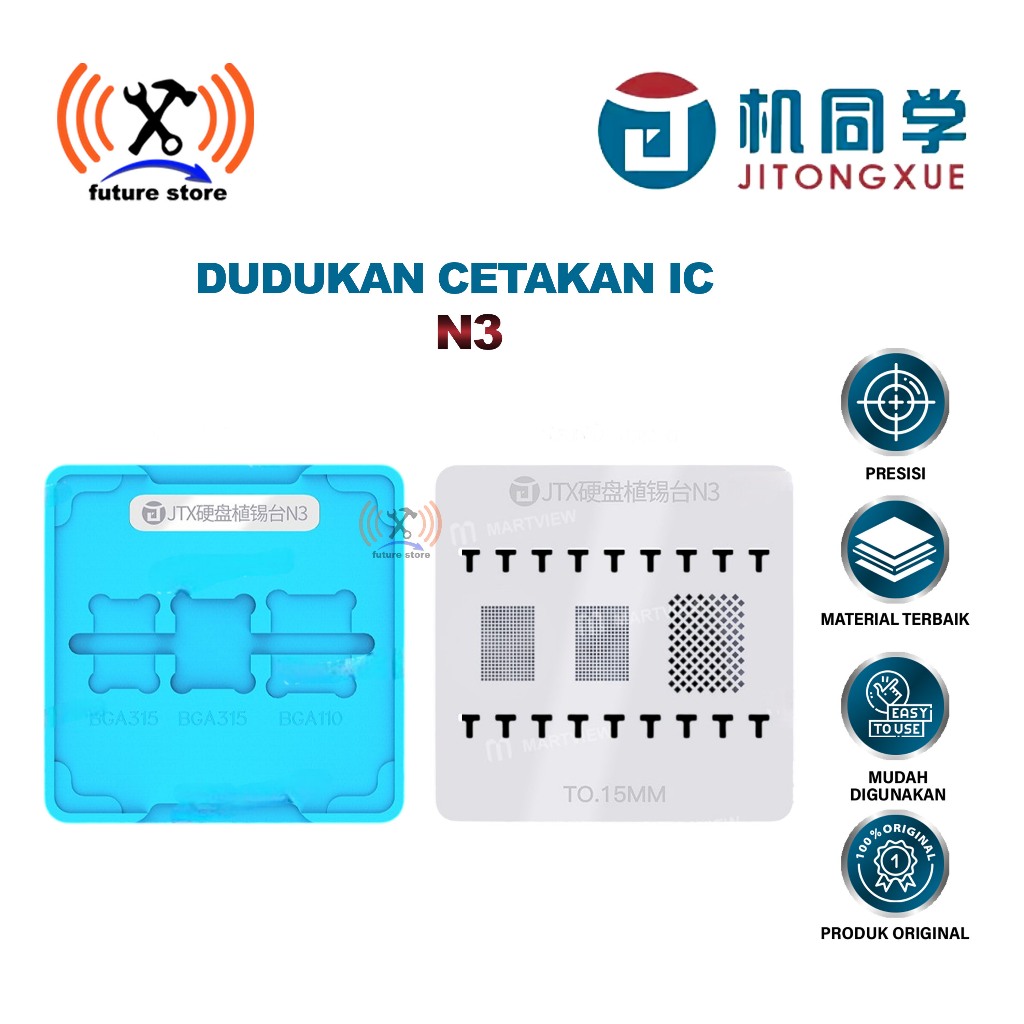 JITONGXUE DUDUKAN CETAKAN IC NAND N3 ORIGINAL - HOLDER STENCIL NAND UNTUK REBALLING DAN SERVICE ELEK