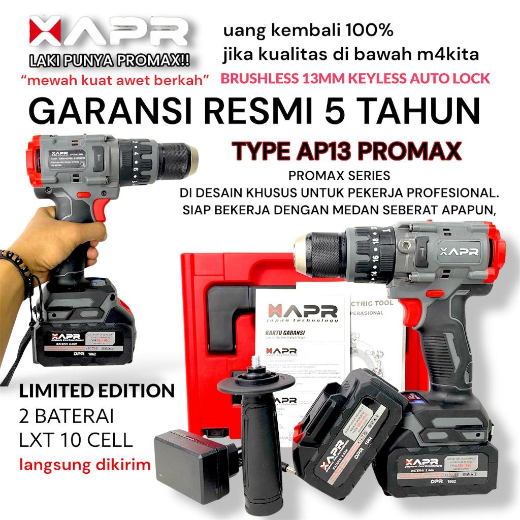 PROMO APR BOR IMPACT DRIL BRUSHLESS 10MM-13MM 2500RPM BOR IMPACT CORDLES CHUCK BESI 2BATRE BOR BETON