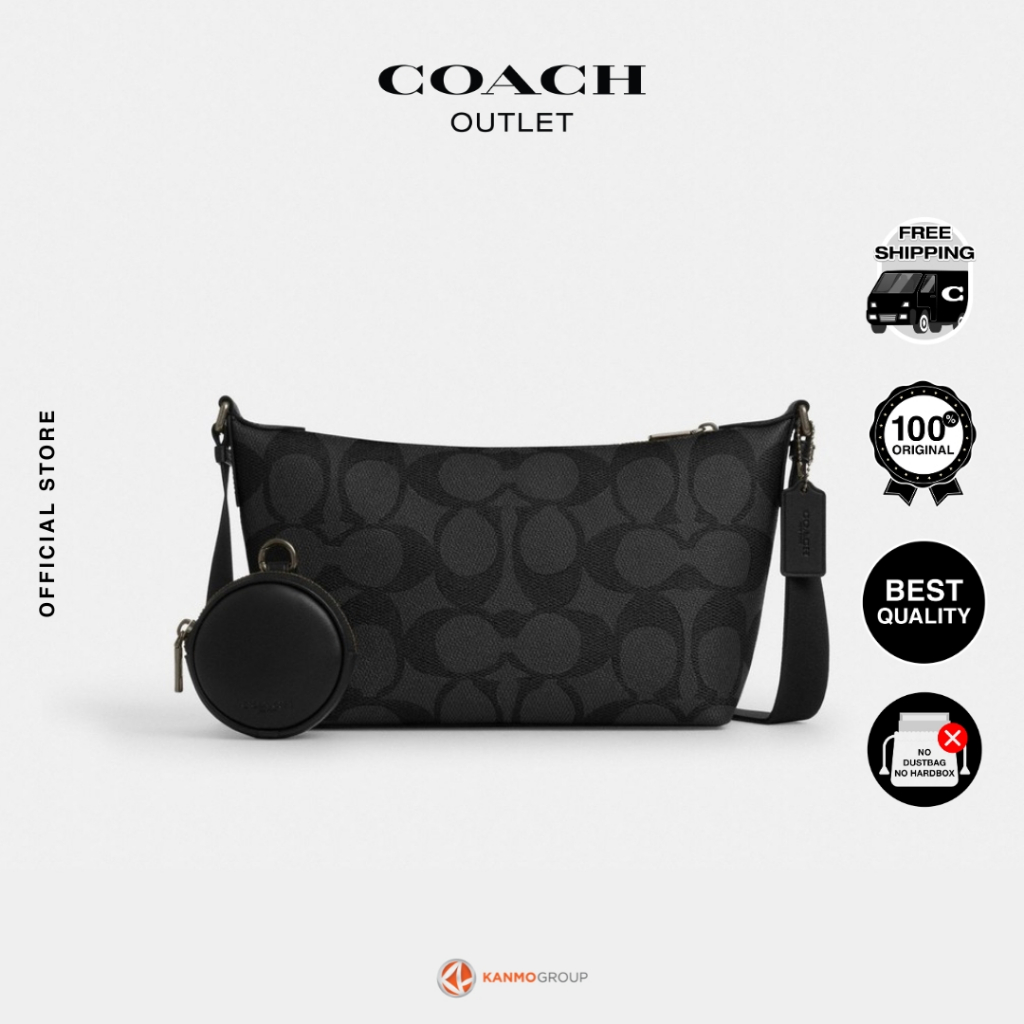 Coach Small Finn Crossbody with Pouch in Maxi Signature Canvas - Tas Selempang Pria