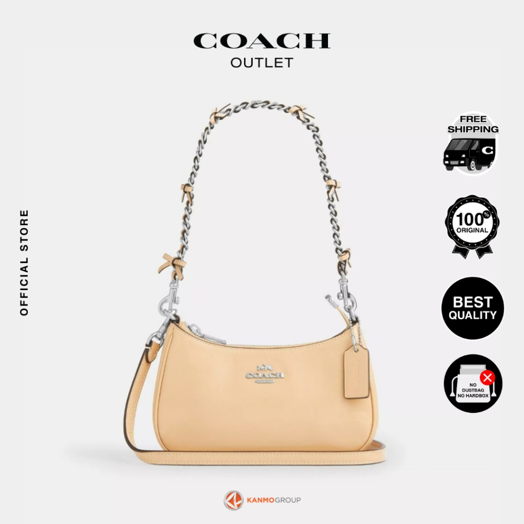 Coach Teri Mini Crossbody in Glazed Leather with Bow Strap - Tas Selempang Wanita